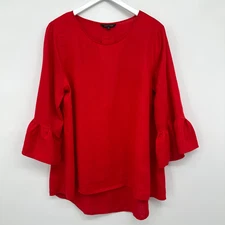 John Mark Tunic Top Shirt Large 100% Linen 3/4 Sleeve Lagenlook Minimalist Boho