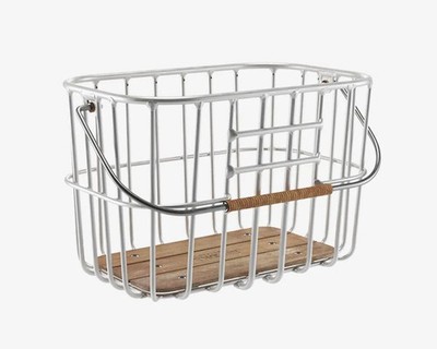 BROOKS Hoxton Basket - eleganter Fahrradkorb 25 Liter aus Aluminium mit Holzg...