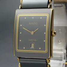 Vintage N MINT 90's RADO Diastar 160.0281.3N Quartz 24mm Unisex Watch New Batt