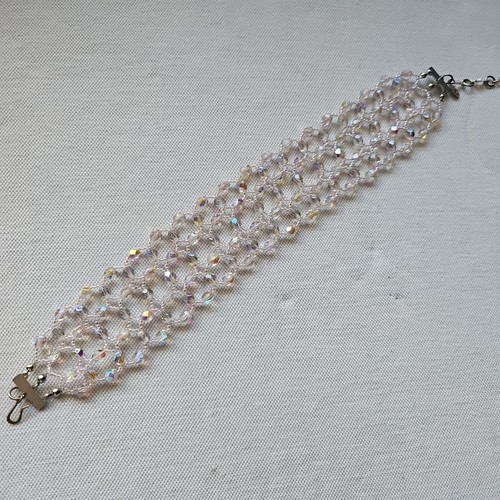 Vintage Stunning Vicky Lee 50s Wide Crystal Rhinestone Choker Collar Necklace - Picture 6 of 11