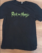 Rick and Morty T-Shirt Mens Size S Black Gree...