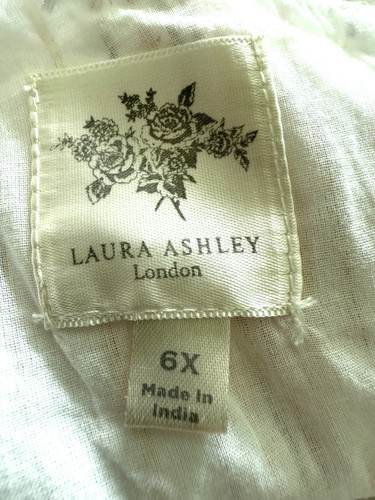 Laura Ashley Girls Sleeveless Dress Green Pink Gold Metallic Stripes Sz 6x - Picture 5 of 5