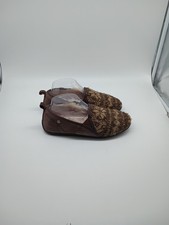 Abeo Violette Women  s Brown Suede Sweater Knit Faux Fur Lined Slippers size 7N