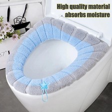 Toilet Seat Cover Soft Thicker Warmer Stretchable Washable Cushion Mat Bathroom