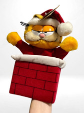 Rare Vintage Dakin Garfield Santa In Chimney Christmas Puppet Birthday New Tag