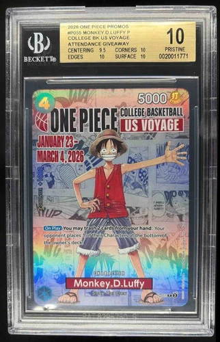 2024 One Piece The Best Monkey.D.Luffy #P-055 Promo BGS 10