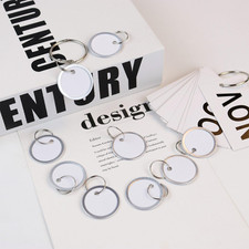 50 Pieces Metal Rim Tags White Round Paper Tags with Metal Rings 1.22 Inch Wr...