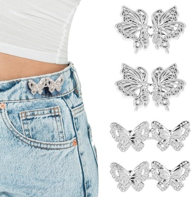 4 Sets Schmetterling Knöpfe Hosen Enger Machen Clip,Mabor Jean Hosenbund Enger 