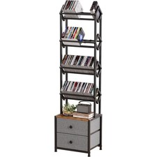 CD Storage Rack, DVD Storage Shelf Tower, Tilted Style