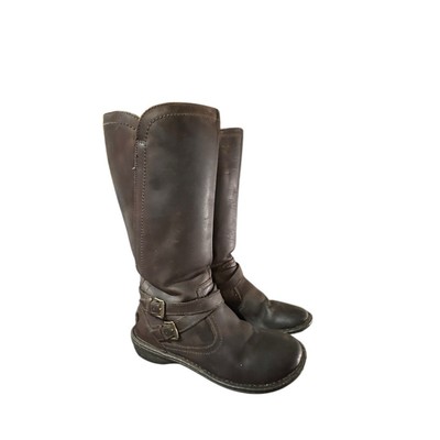 UGG Rosen 1005450 Leather Riding Lined Winter Snow Brown Boot Side Zip Size 8