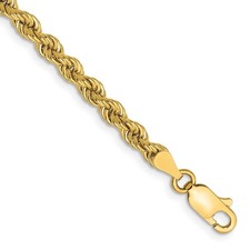 10k Yellow Gold 3.65mm Regular Rope Chain Anklet 9"