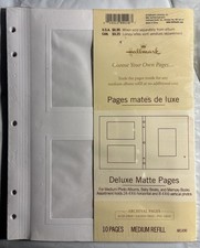 Hallmark AR1490 Deluxe Matte Pages for Medium Photo Albums 10 Pages