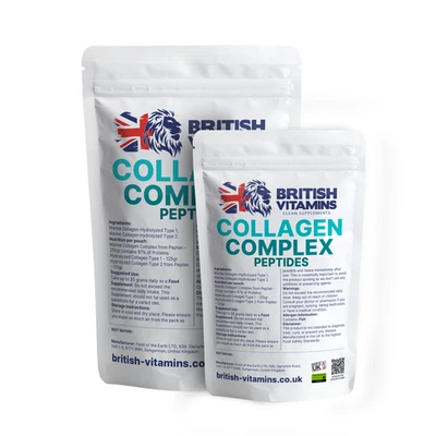 BRITISH VITAMINS Collagen Complex Proteins Powder Marine No Fillers Unflavoured