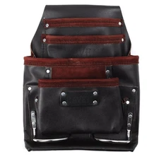 ToolTreaux 10 Pocket Oil Tanned Leather Tool Pouch DIY Woodworking, 13 x 10 Inch