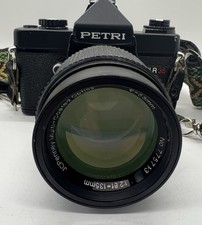 Petri SLR 35 Mm Camera W/ 135mm JCP Lens. Camera Strap. Untested
