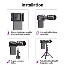 Mobile Phone 36X Telephoto Lens Kit With Metal Tripod Universal Phone