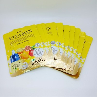 EKEL Vitamin Mask Pack 10pcs K-Beauty Skincare Mask