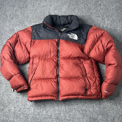 #ad The North Face Nuptse 700 Down Fill Puffer Jacket Mens XS Black Red Full Zip $84.94