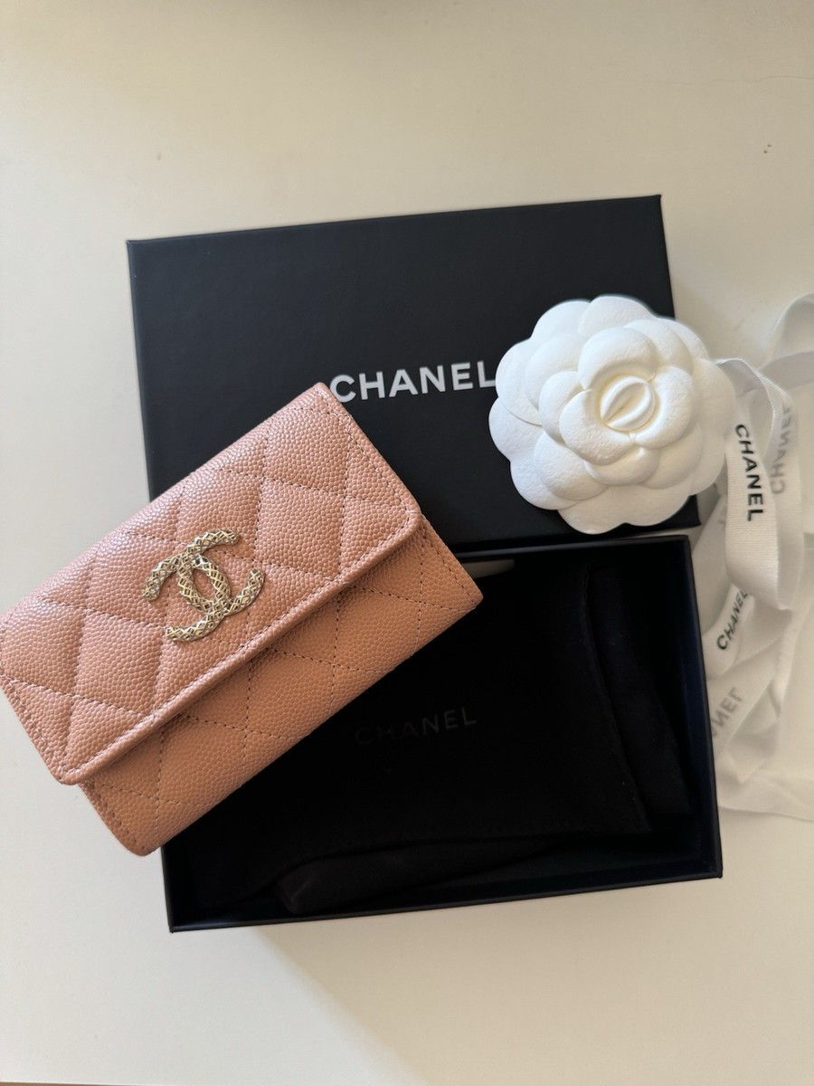 BRAND NEW-Chanel Card Holder - 23P Rose Beige Flap O Card Holder