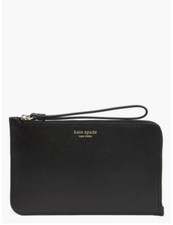 Kate Spade New York Cameron Medium Leather Wristlet in Black NWT 119