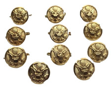 US. Army American Eagle Waterbury Buttons Dress Uniform Gold Tone