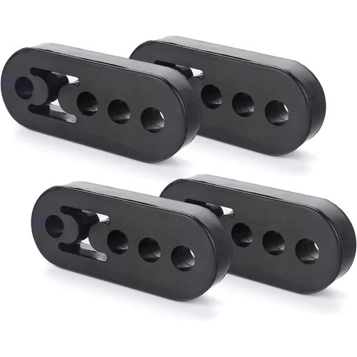 Exhaust Rubber Multi Hook Silencer Mount Holder 4 Hole Bracket Hanger x 2 BLACK - Picture 3 of 5