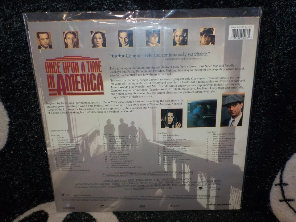 Once Upon A Time In America Widescreen Laserdisc LD Robert DeNiro Free Ship $50 - Image 2 of 2