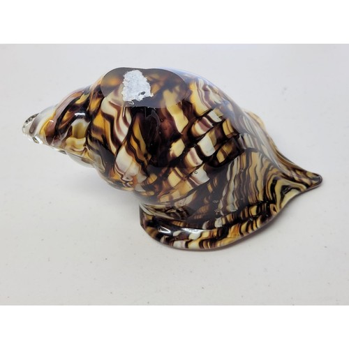 VINTAGE MURANO Style Conch AVENTURINE SEA SHELL GLASS Vase Paperweight Large - Picture 7 of 9