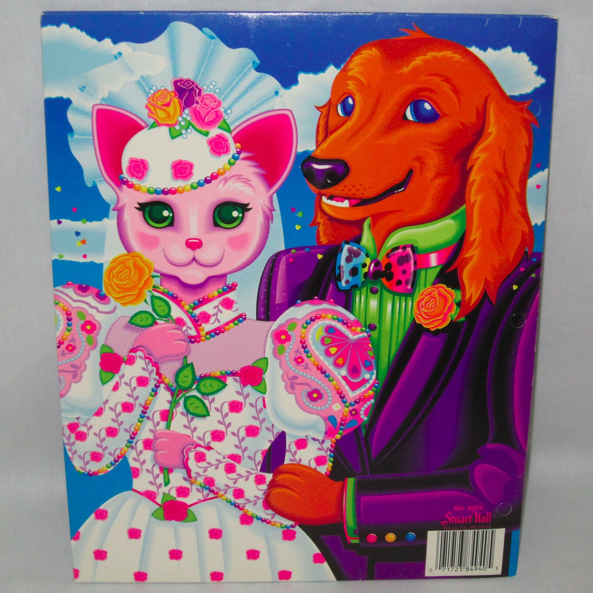 Vintage 90's Lisa Frank 2 Pocket Portfolio Folder Doglas/Catrina