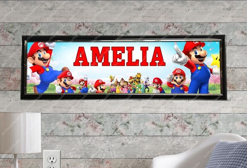 Super Mario Bros - Personalized Name Poster Customized Birthday Party Banner - Picture 3 of 6