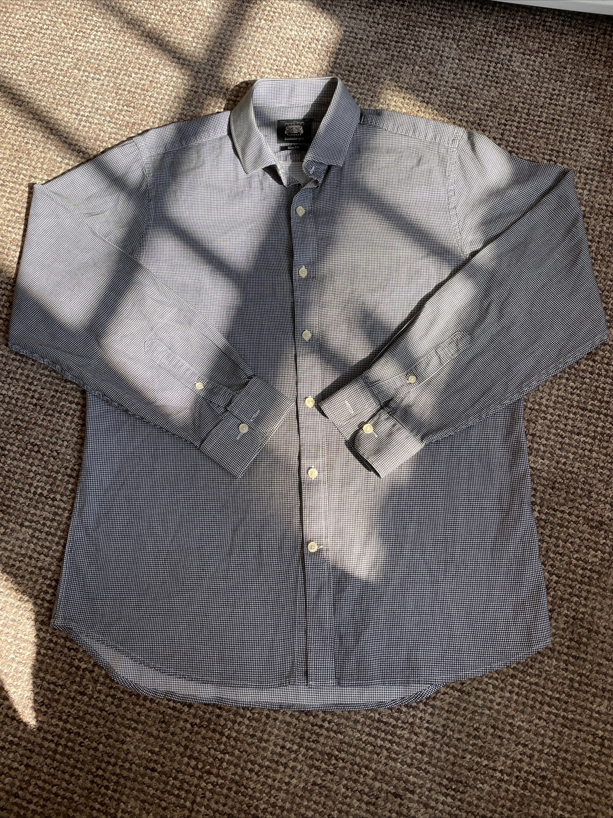 FILA The Savile Row Company Black Checked Shirt Size L