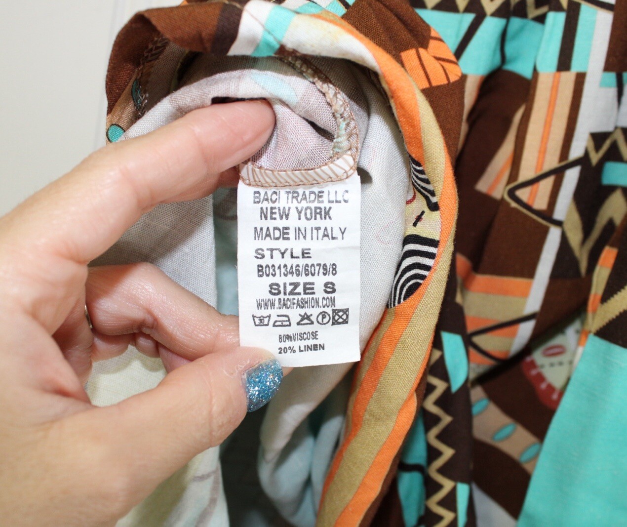 Baci Linen Blend Aztec Patchwork Belted Maxi Skir… - image 10