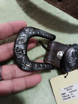APARTMENT DISTRESSED STATEMENT LEATHER BELT. TURQUOISE and  display picture 2