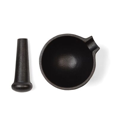 Fox Run Mortar and Pestle, Cast Iron, Black 