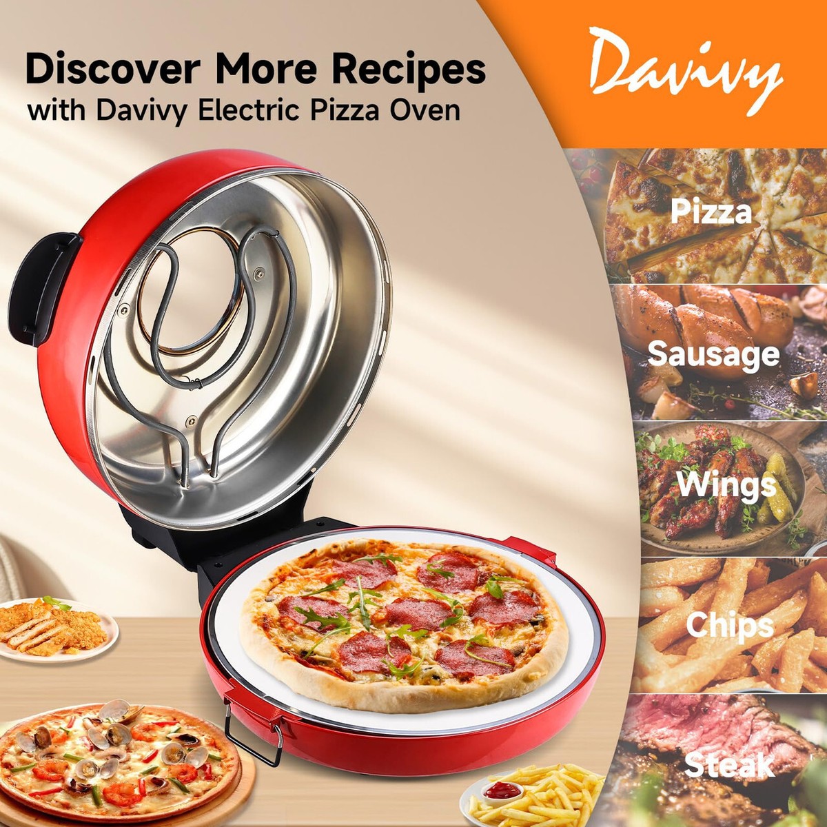 Pizza Maker Machine For Home Upgrade Davivy 16 Indoor Pizza Oven