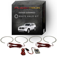 White Angel Eye Led Halo Kit Rf Remote For 2011-2013 Dodge Durango Headlights