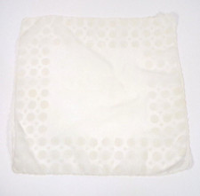Vintage Linen White Handkerchief Polka Dot Scallop Texture Sheer Bridal READ
