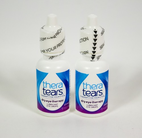 2 Thera Tears DRY EYE THERAPY .5oz lubricant drops bottle EXP 05/2026