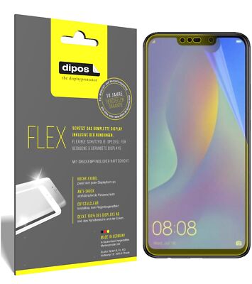 3x Huawei P Smart Plus Schutzfolie Folie, 100% Displayabdeckung, dipos Flex