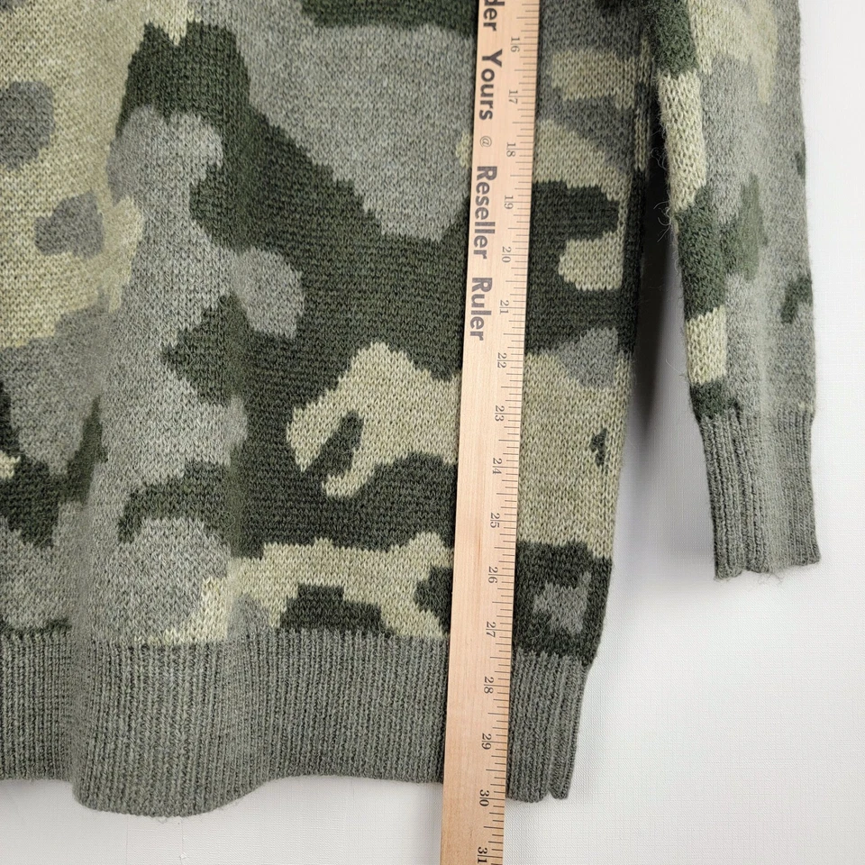 Suéter para mujer Lucky Brand talla S verde camuflaje mezcla de lana cárdigan abotonado Foto 3 de 4