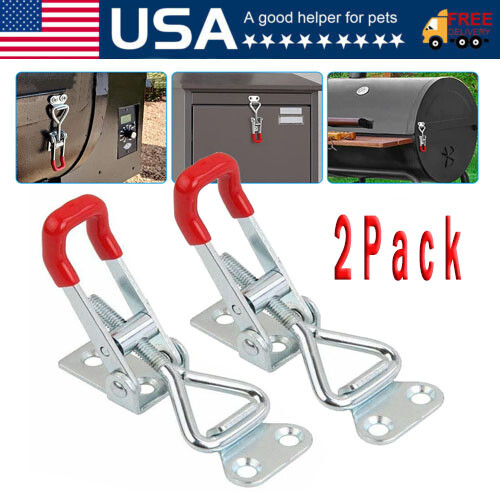 2Pcs Heavy Duty Steel Toggle Latch Catches Adjustable Lock Clamp For Boxes Case