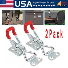 2Pcs Heavy Duty Steel Toggle Latch Catches Adjustable Lock Clamp For Boxes Case