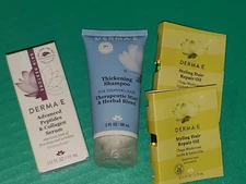 *Derma•E 4 pc Travel/Sample Lot w/Peptides & Collagen Serum .5 Oz!  Free Ship!