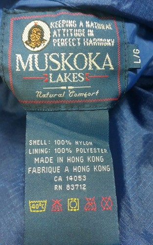 Muskoka Lakes Performance Jacket Mens Size L/G Blue Orange Rain Cold Outdoors - Picture 11 of 11