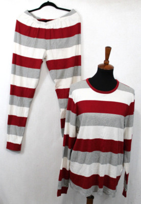 Burt's Bees Baby Size XL Organic Cotton Rugby Red Stripe Pajama Set