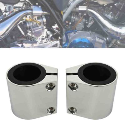 2PCS Aluminum 1'' Exhaust Pipe Clamp Connectors Kit For Yamaha Banshee 1987-2006