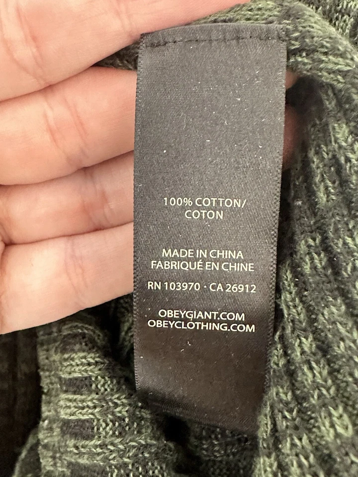 Obey Dress Womens Green Ribbed Hanna Sweater Long Sleeve Mini Bodycon Sz XS — 第 4/4 张图片