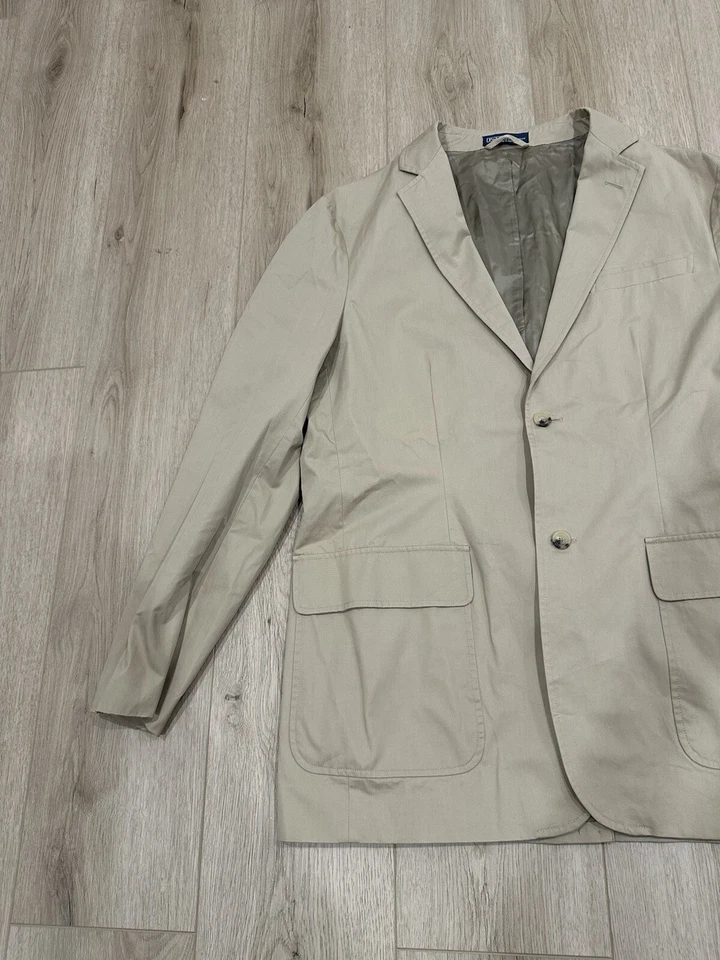 Polo Ralph Lauren Beige Cotton Chino Blazer Jacket Unstructured 42R - Image 4 of 4