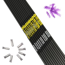 12pcs Archery Carbon Arrow Shafts Spine300-600+ arrow nock + insert ID6.2mm