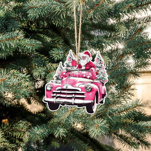 24pcs Pink Christmas Paper Ornaments Christmas Tree Decoration Xmas Decor - Picture 8 of 11